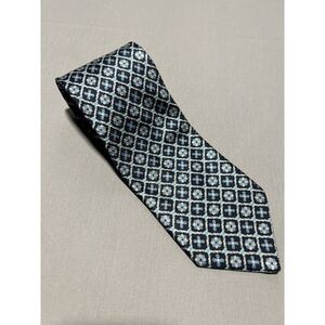 BRIONI Blue‎ Geometric Silk Tie Made In Italy